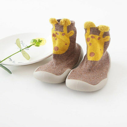 Unisex Baby Shoes First Walkers Toddler Girl Soft Rubber Knit Booties Anti-slip