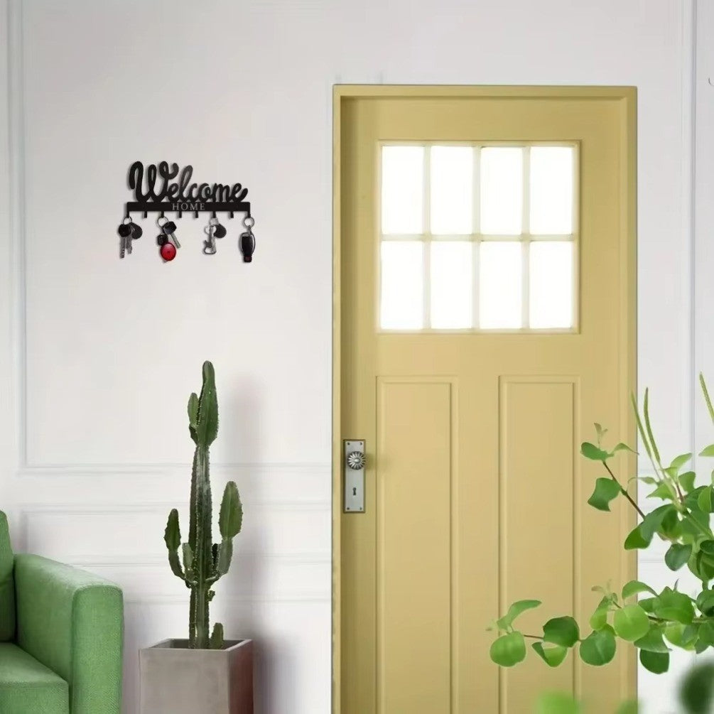 CIFbuy™ 8-Hook "WELCOME" Key Rack - Wall-Mounted Metal Hook Holder for Home