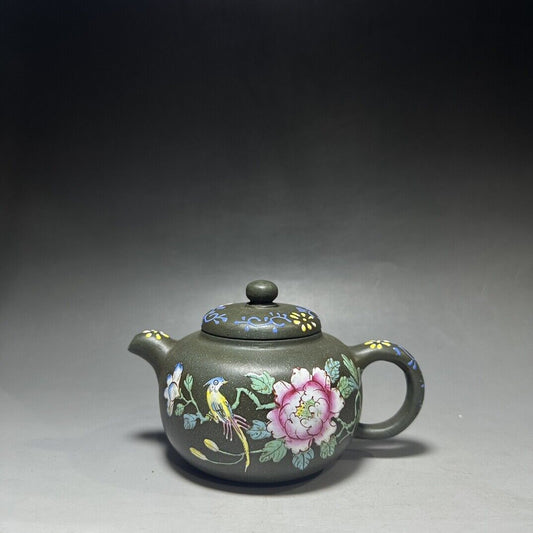 vintage chinese yixing purple clay teapot zisha ceremony carving Collectible art