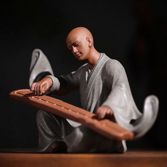 handmade figurine statue purple clay tea pet Zen style artware study decoration