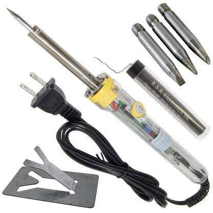 30W to 50W Adjustable Variable Temperature Soldering Iron + Stand, Tips, Solder