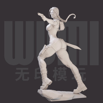 1/24 resin figures model Tomb Double Lance Laura Unassembled unpainted