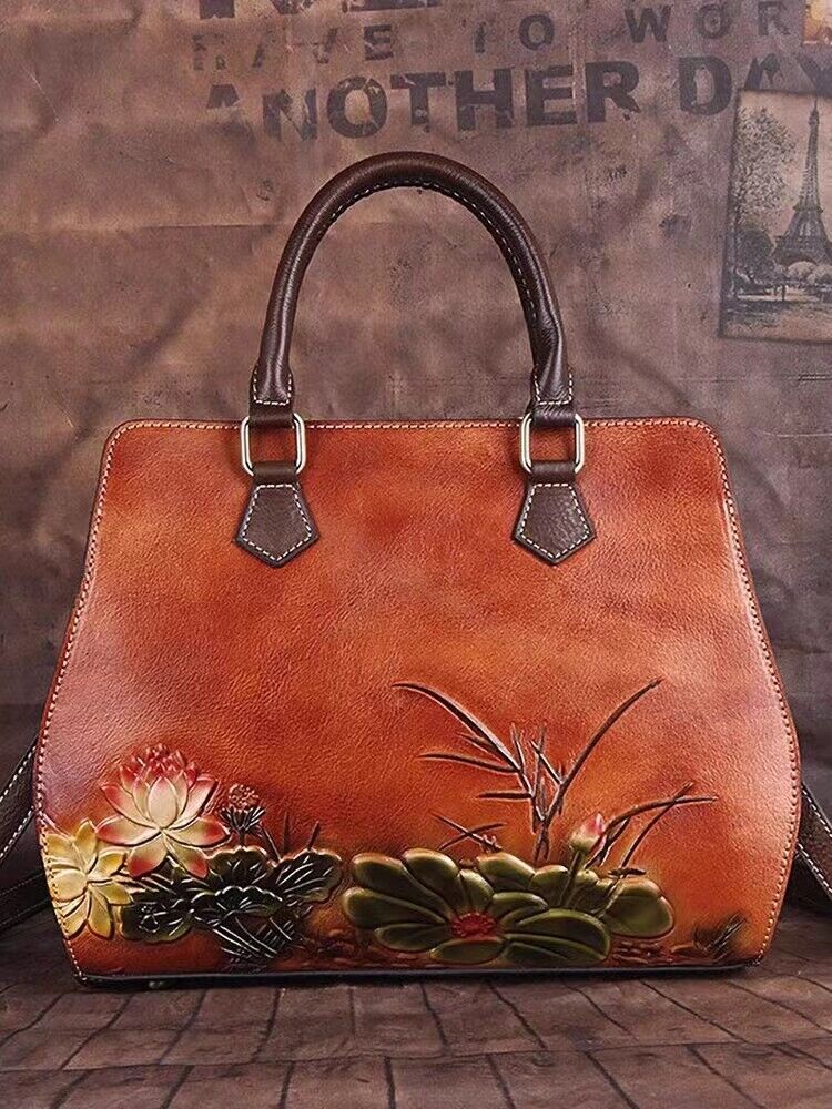 High quality Leather Glam Girls Slim Expandable Leather Shoulder Tote Bag