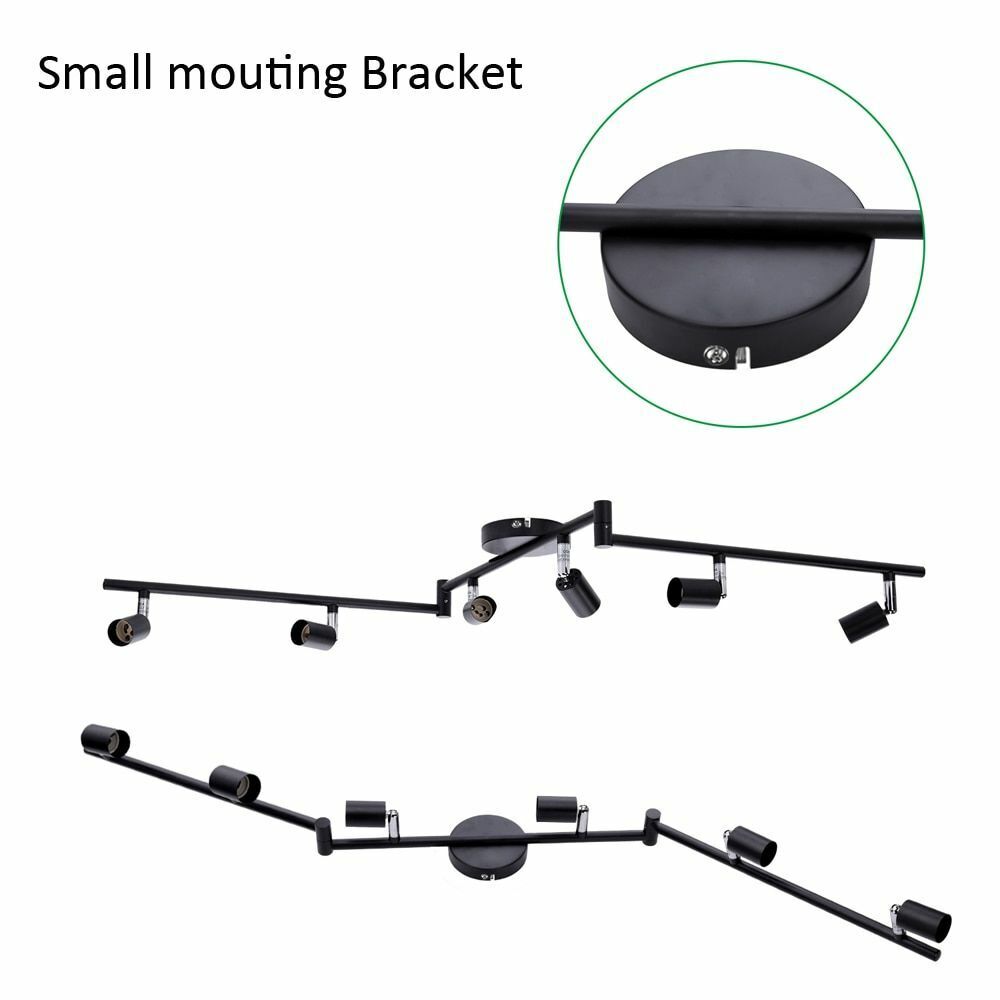 4/6 Heads Track Lighting Black Silver LED Chandeliers Light Modern Industrial 1p
