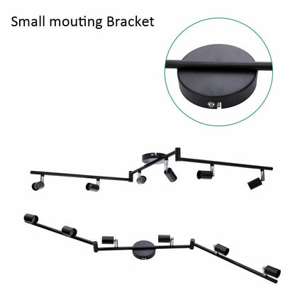 4/6 Heads Track Lighting Black Silver LED Chandeliers Light Modern Industrial 1p