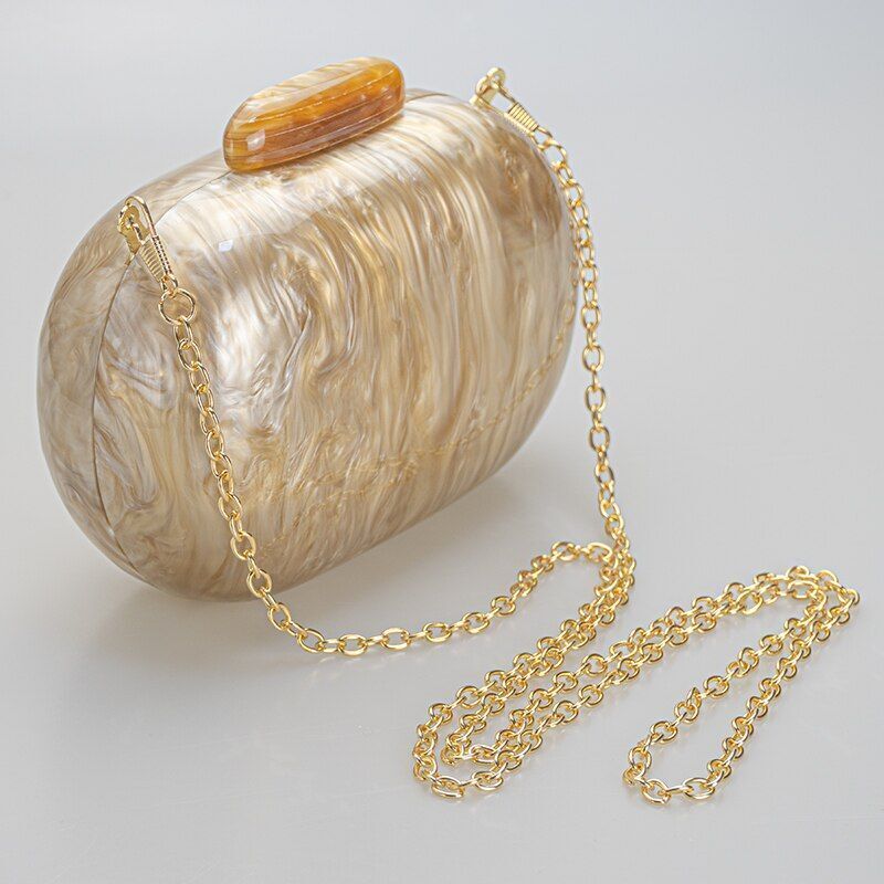 Pearl Acrylic Clutch Marble Handbag Evening Bag Wedding Wallet Party Prom Purse