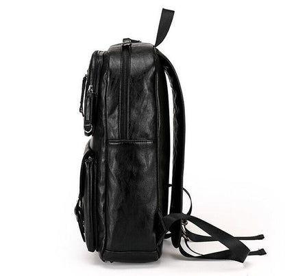 New Fashion Men PU Leather School Backpack Waterproof Laptop Travel Bag