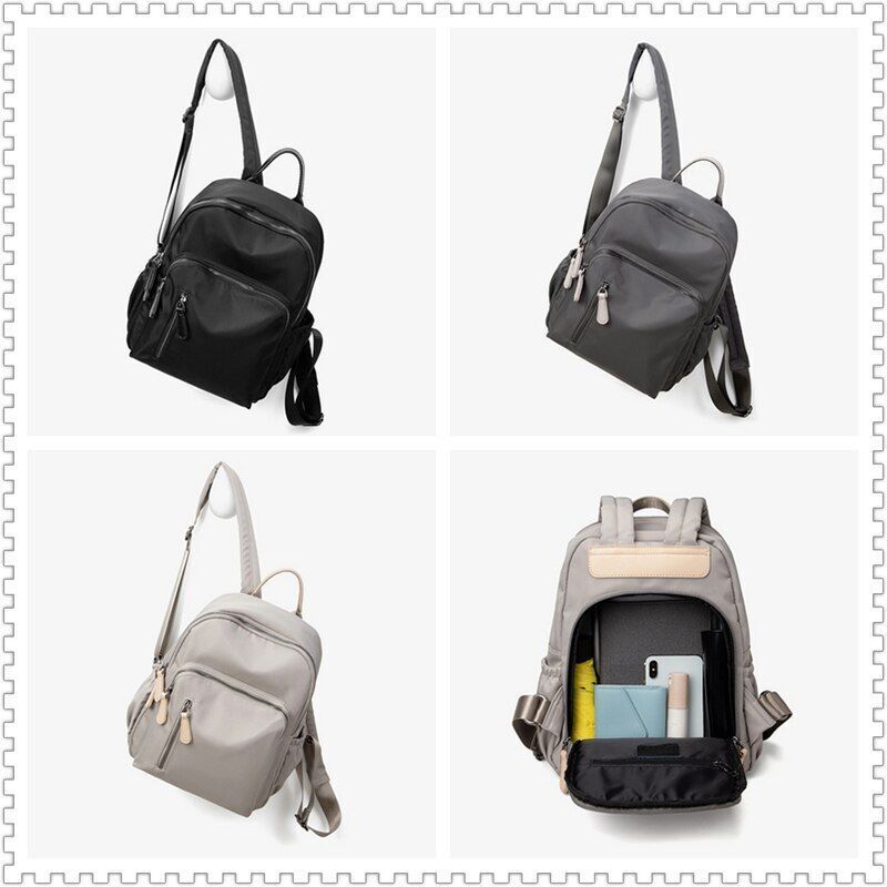 Backpack Fashion Bag Pack Waterproof Travel Bag Oxford Cloth Rucksack Gray/Black