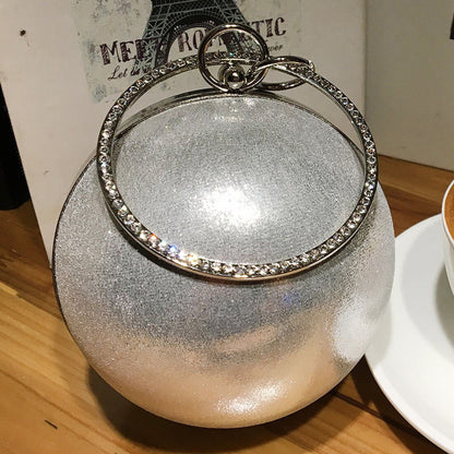 Women Round Ball Shoulder Messenger Bag Party Evening Clutch Fashion Phone Purse