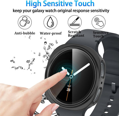 [6+6 Pack] for Samsung Galaxy Watch 8 Screen Protector Case 40Mm, Anti-Fog Tempe