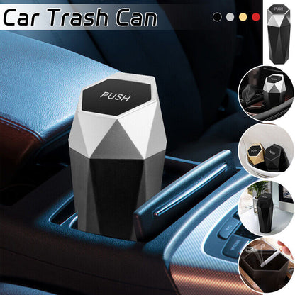 Portable Car Trash Can Dustbin with Lid Garbage Cup Holder Auto Leak Proof Bin
