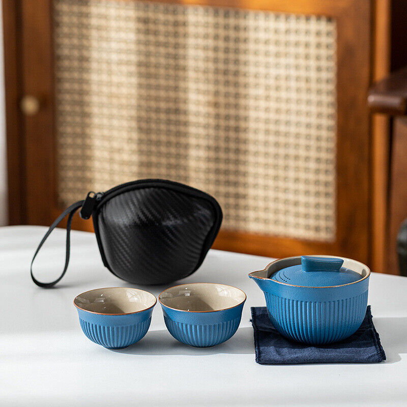 on sales porcelain tea set for travel tea pot with infuser hole cup portable bag