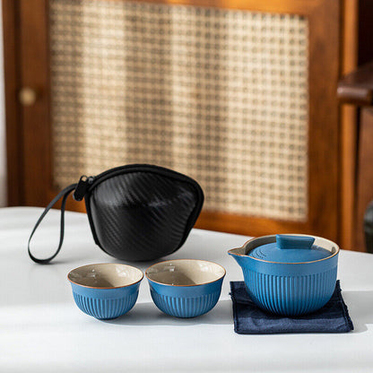 on sales porcelain tea set for travel tea pot with infuser hole cup portable bag