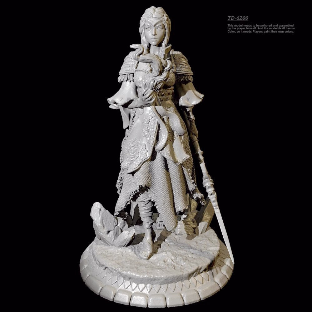 50mm resin figure model kit 3D printing of mythical Sky Sword Clan Princess