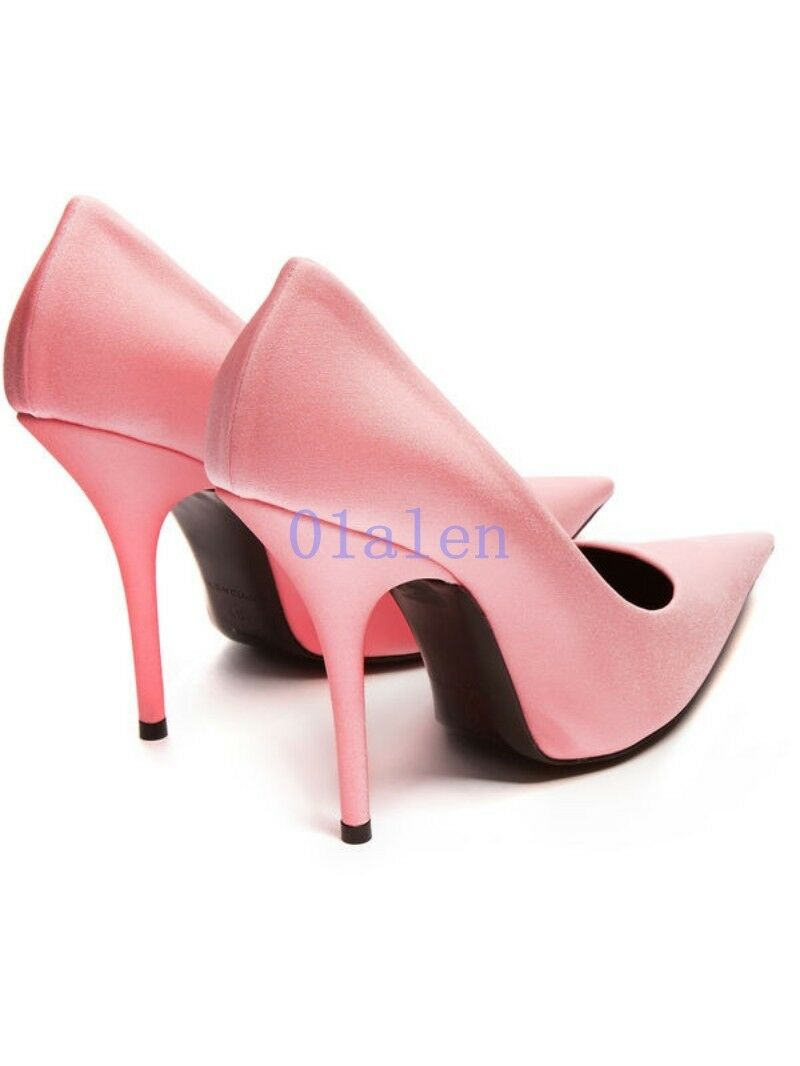 Women's High Stiletto Heel Pointed Toe Slip On Pump Wedding Party Shoes Stylish
