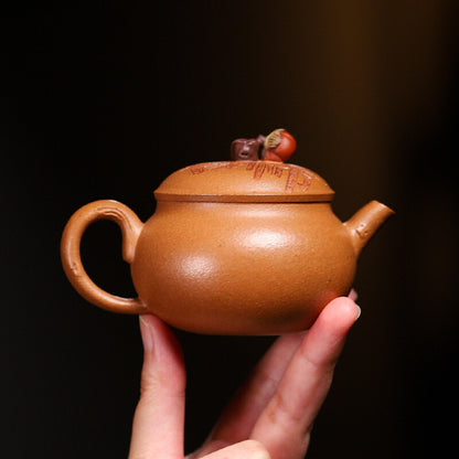120ml Chinese Kungfu Tea Pot Handmade Master Pot Real Yixing Zisha Jiangpo Clay