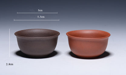 Two Cups Chinese Kungfu Tea Cup Authentic Yixing Zisha Marked Cup Of Tea Small