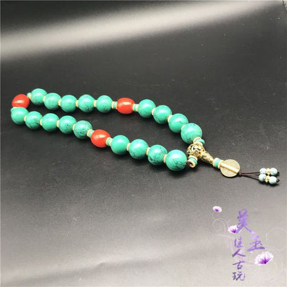 Natural Turquoise Bead Bracelet Necklace Pendant Gemstone Prayer Beads Unisex