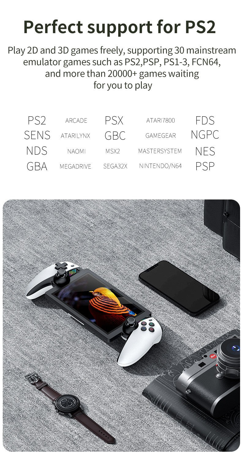 Classic Retro 3D Dual Joystick 7-Inch Gaming Console with Large PS2 Game Support