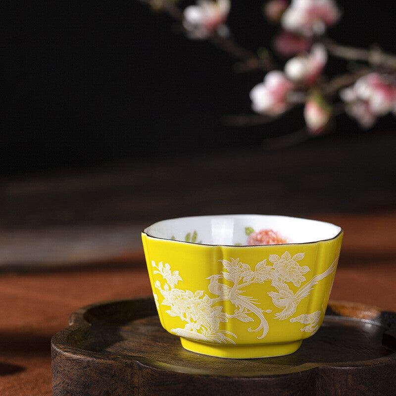 One Cup On Sales Porcelain Floral Print 100ml Chinese Personal Tea Cup Ceramic