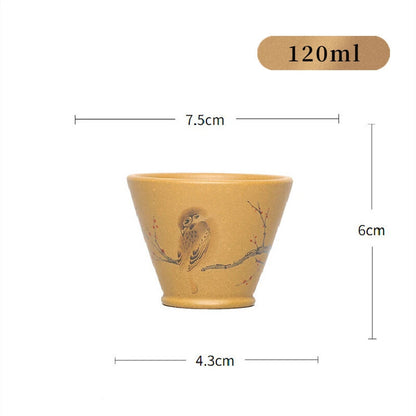 Yixing Purple Clay Teacup Handmade Small Tea Bowl Raw Ore Duan Clay Bird Tea Cup