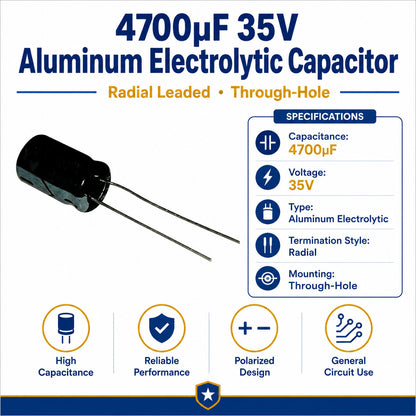 Electrolytic Radial Lead Capacitor 35V 4,700µF - Pack of 100