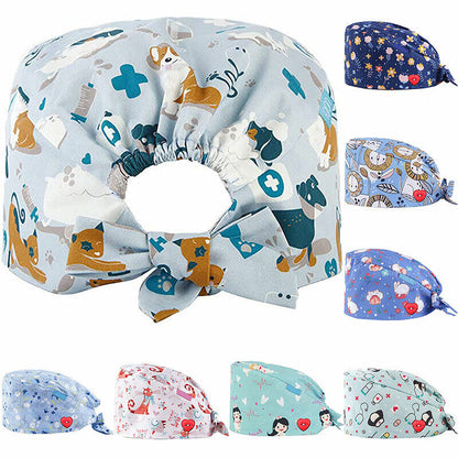 Surgical Cap Doctor Nurse Headwear Adjustable Sweat-absorbent Head Cover Hats