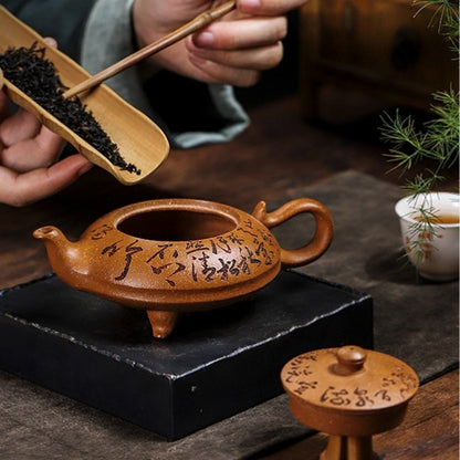 True Yixing Zisha Jiangpo Clay Tea Pot Handmade Matching Cup Hand Carved Pot New