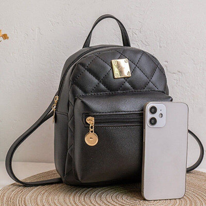 Backpacks Synthetic Leather Bag Small White Rucksack Fashion Backpack 18*11*20CM