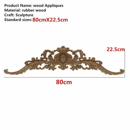 Natural Wood Appliques Furniture Cabinet Unpainted Wooden Carving Moulding Decal
