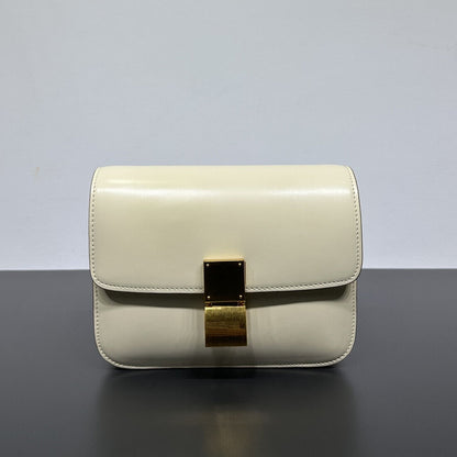 20/24cm Real Leather Small Flap Purse Clutch Box Shoulder Bag Crossbody Handbag