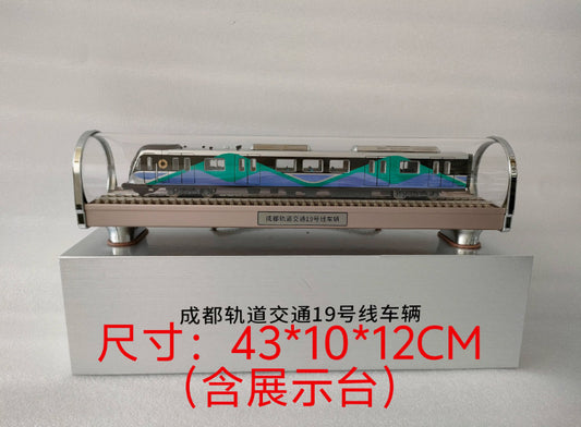 1:68 43CM Chengdu Metro Line 19 Passenger Car Trains Vehicle Diecast Model