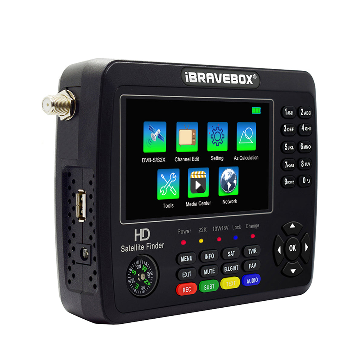 iBRAVEBOX V10 Finder TV Signal Finder -S//S2X H.265 Digital H8O0 Finder Max