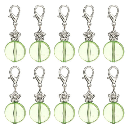 Knitting Stitch Markers 10Pcs Resin Beads Metal Angel Crochet Craft Locking Tool