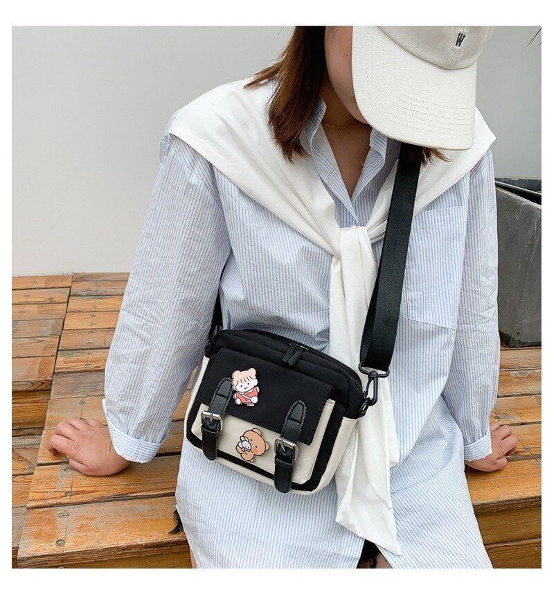 Winter Canvas Bag Fashion Belts Decorative Cloth Bags One-shoulder Diagonal Bag