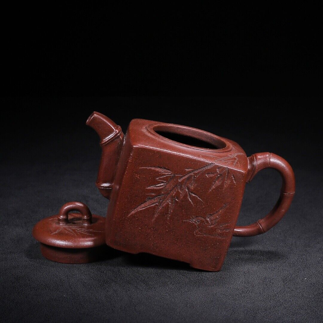 Chinese Yixing Zisha Clay Handmade Exquisite Teapot（四方竹韵 底款：陈荫千）