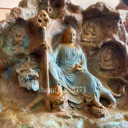 10" Stone Ksitigarbha Bodhisattva Statue Art Sculpture Buddhism Collection