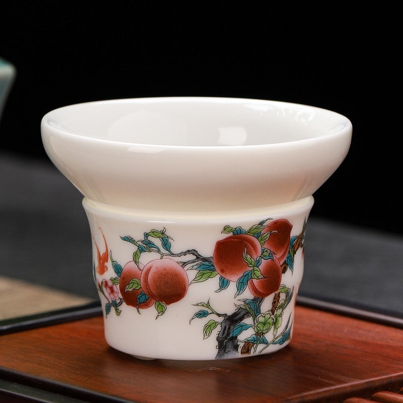 Dehua Sheep Fat Jade White Porcelain Tea Strainer Tea Filter Tea Set