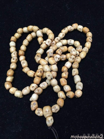 81cm32" 108 Bead Buddhism Tibetan Yak Bone Skull Meditation Prayer Mala Necklace