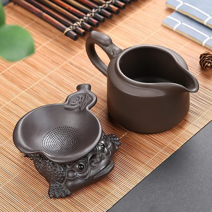Purple Sand Golden Toad Tea Pet Tea Strainer Tea Filter Home Creative Tea Set