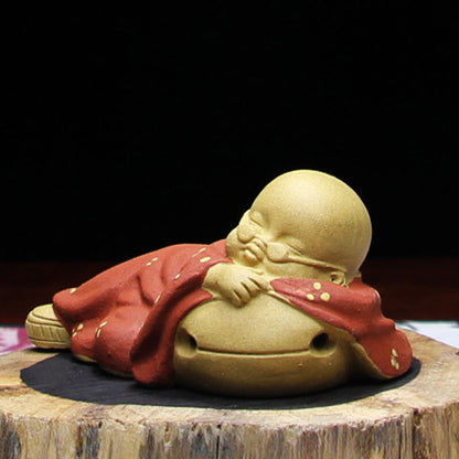 Tea Pet Yixing Zisha Purple Clay Monk Creative Funny Tea Play For Tea Party New