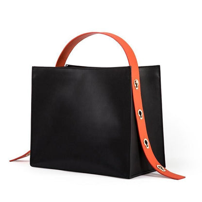 Genuine Leather Handbag Patchwork Pattern Bag Shoulder Purse Composite Tote Bag