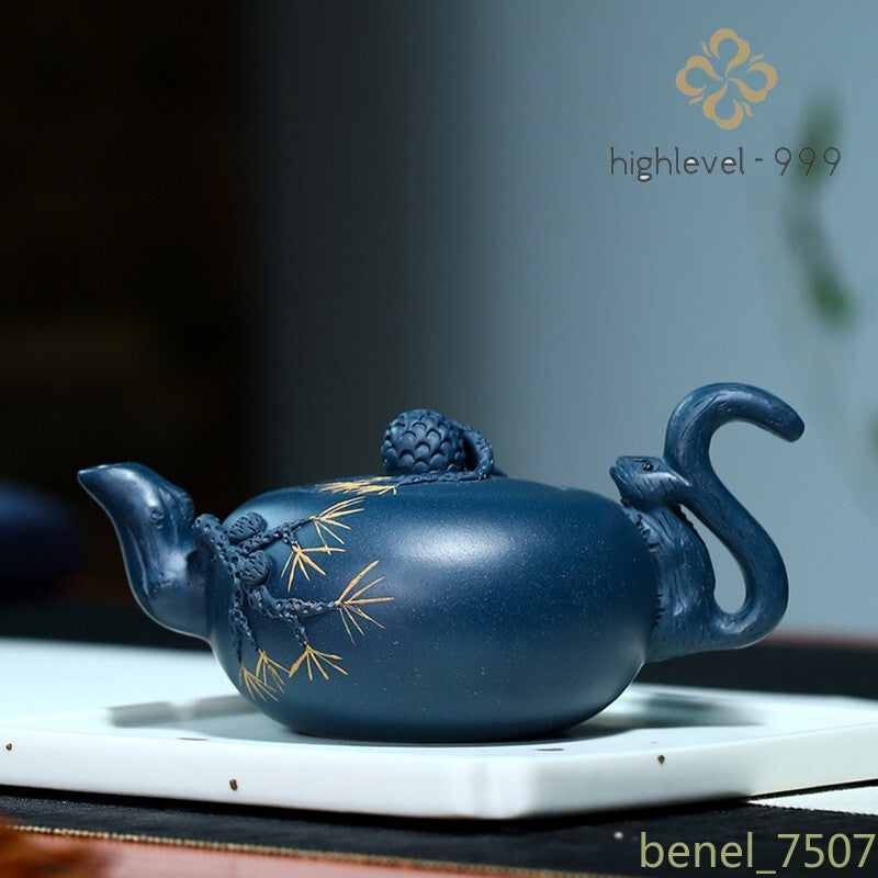240ml Chinese Yixing Tea Pots Purple Clay Teapot Beauty Kettle Raw Ore Azure Mud