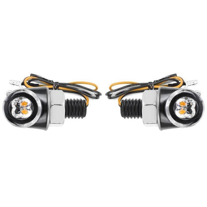 Turn Signal Lights Pair for Motorcycle Dirt Bike 12V Amber White Blinker Lamp