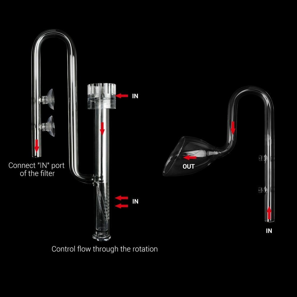 Skimmer Glass Lily Pipe Spin Surface Inflow Outflow 13/17mm Aquarium Water Tank