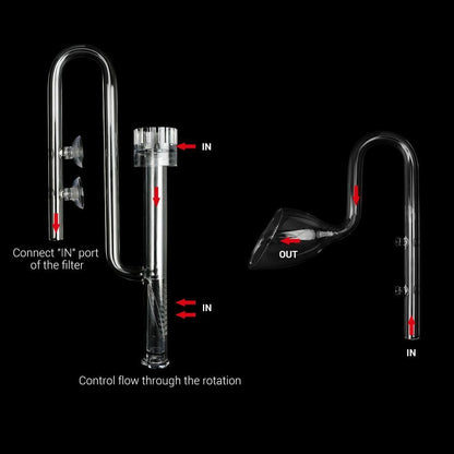 Skimmer Glass Lily Pipe Spin Surface Inflow Outflow 13/17mm Aquarium Water Tank