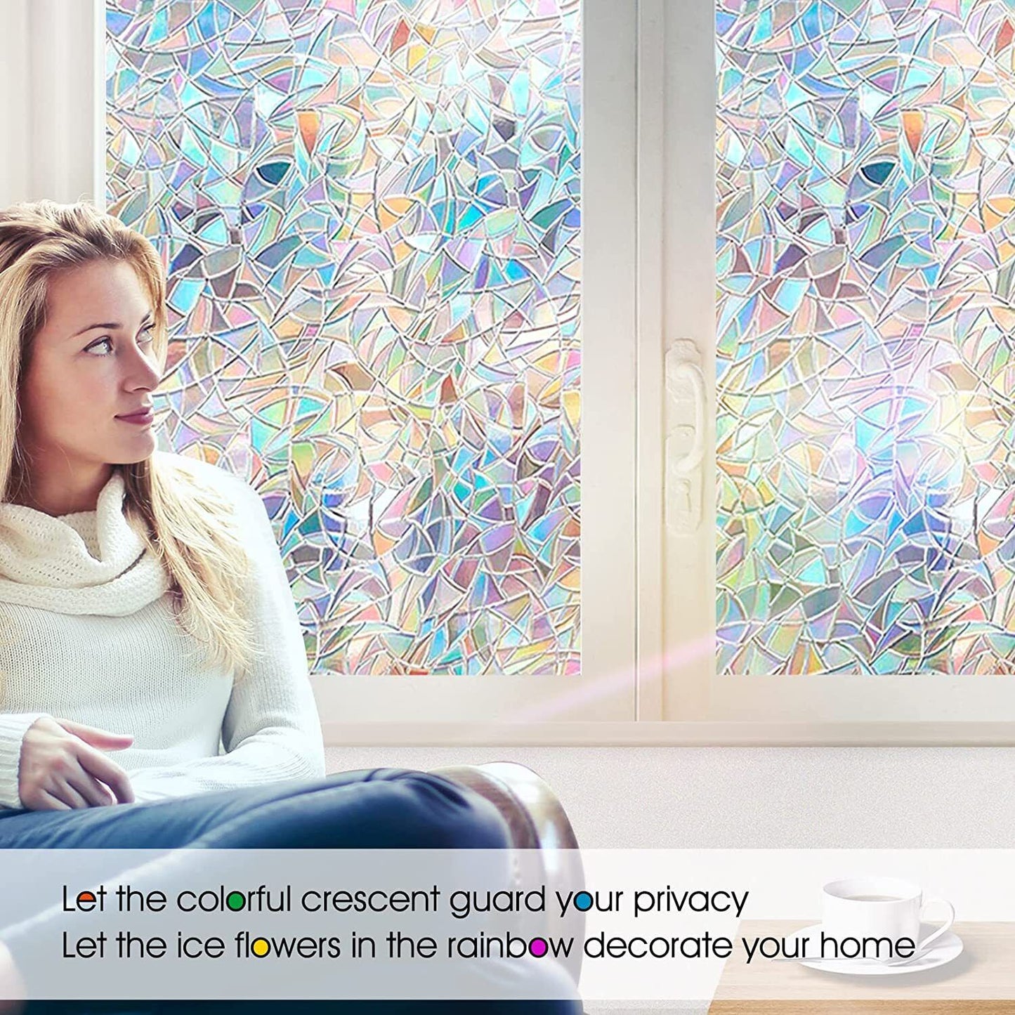 2023 Frosted Static Cling Cover Window Glass Film Sticker Privacy Modern Decor