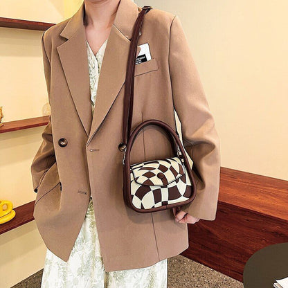Small Handbag Women PU Leather Shoulder Bags Ladies Casual Twisted Bag