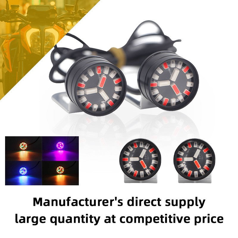 4-piece set of car and motorcycle color lights 12V18LED service brake flash
