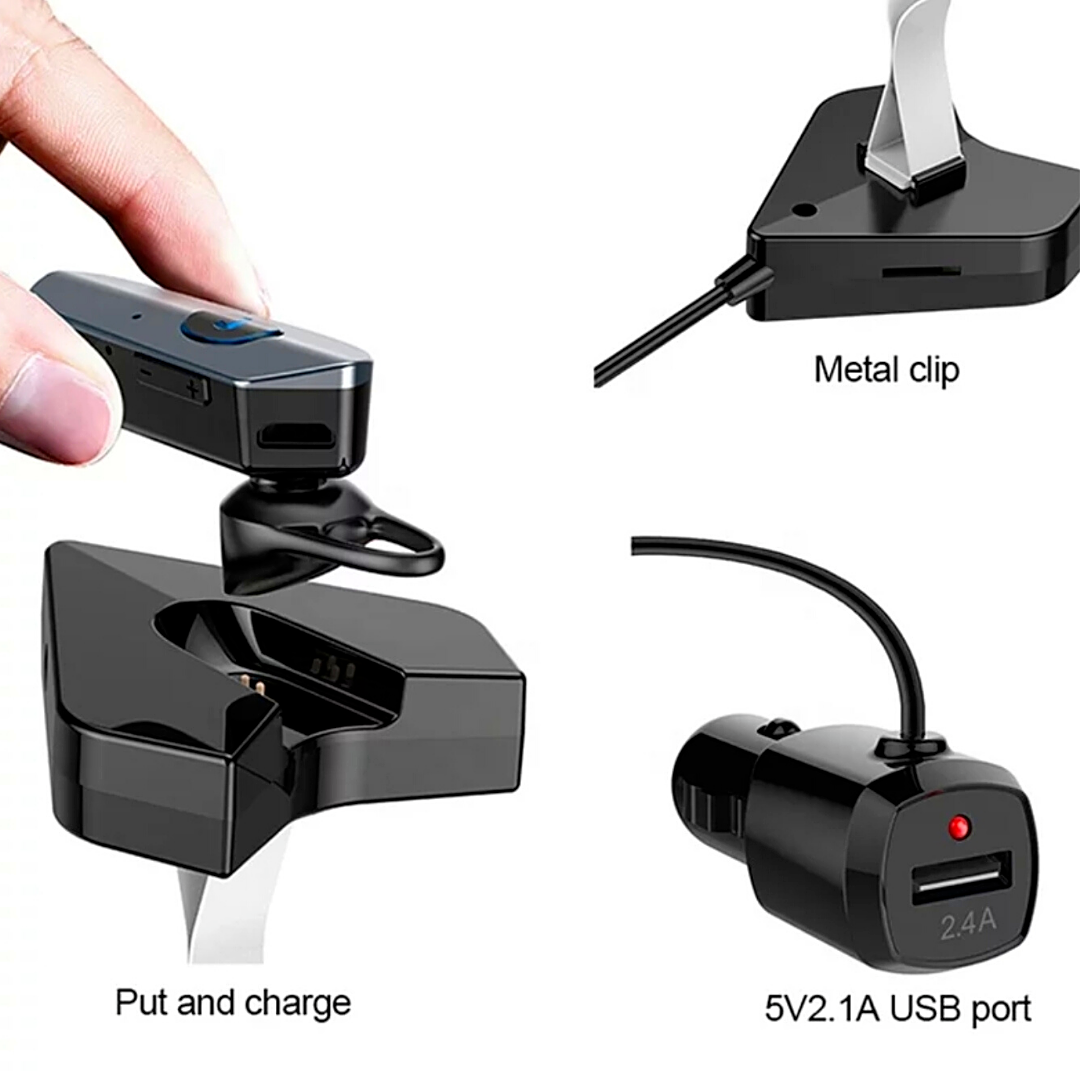 Audifonos Bluetooth Inalambrico Conducir Manos Libres Transmisor FM USB 4in 1